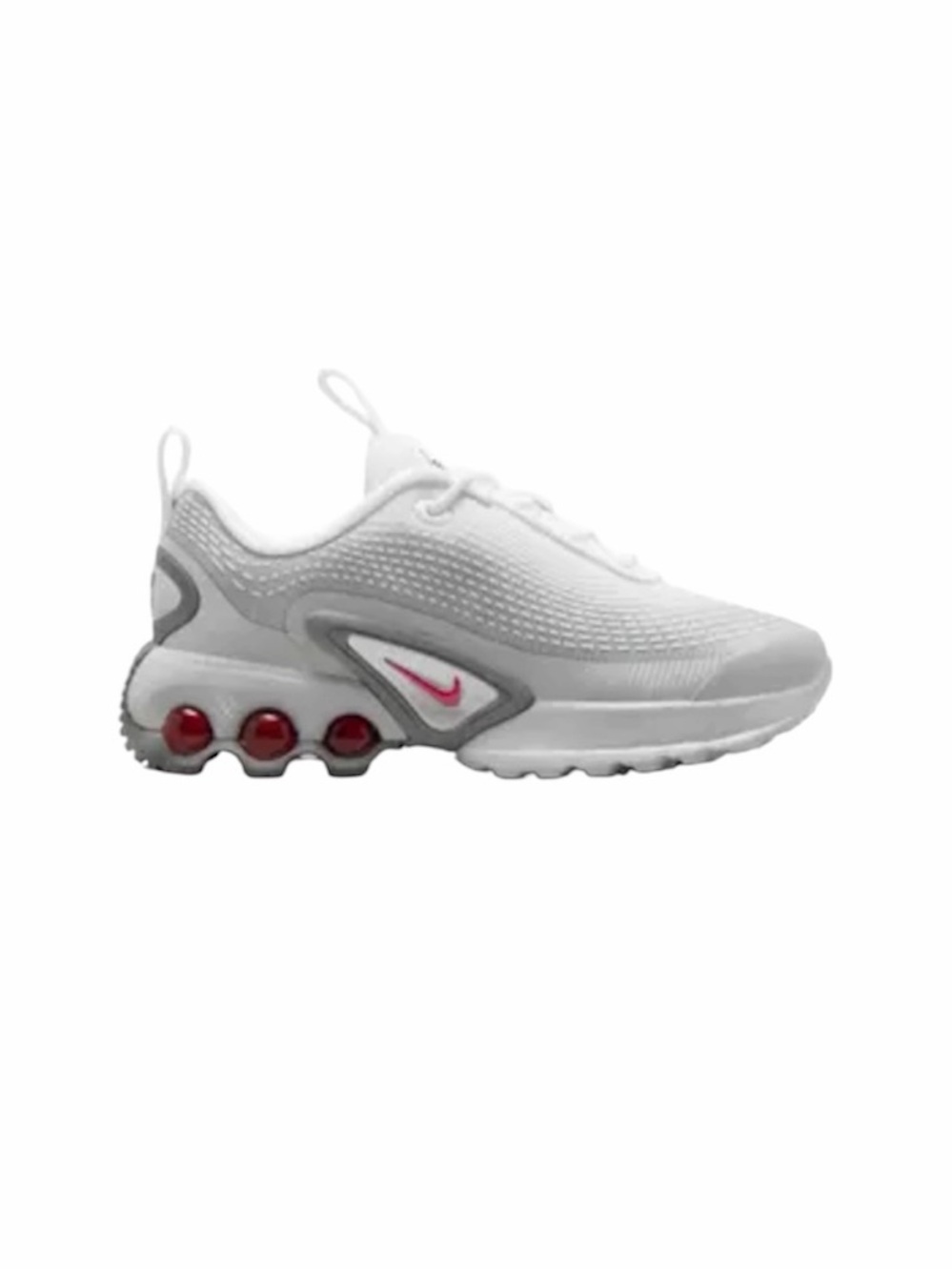 Nike Kids White & Gray Sneakers with Red Accents